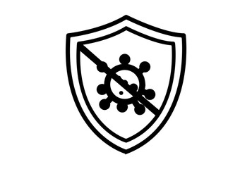 stop virus flat outline icon science symbol art sign artwork