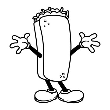 recommend clip art: Vector Cartoon Funny Burrito Character Mascot Isolated