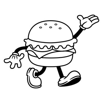 recommend clip art: Vector Cartoon Funny Burger Character Mascot Isolated