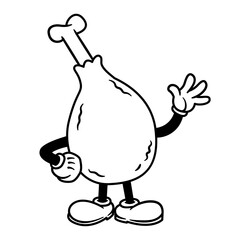 Vector Cartoon Funny Chicken Character Mascot Isolated