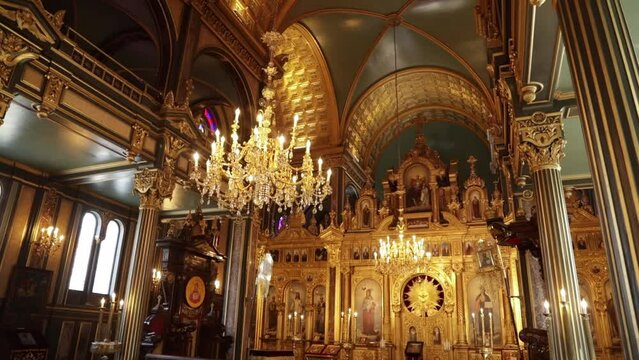 Interior of Saint Stephen's Ortodox church in Istanbul, The Iron Bulgarian church