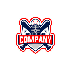 Baseball podcast logo design