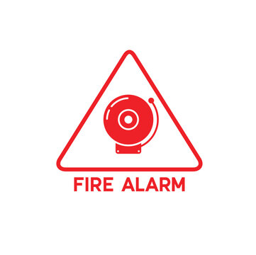 illustration of fire alarm, fire alarm symbol, vector art.
