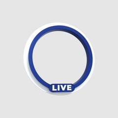 3d rendering Circle profile 3d frame Colorful glossy for live streaming on social media webinar 
