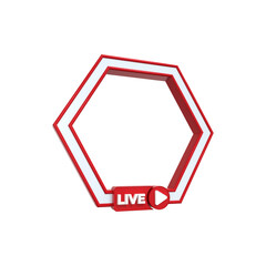 3d rendering Circle profile 3d frame Colorful glossy for live streaming on social media webinar 
