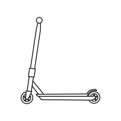 Scooter icon illustration simple design element in trendy style, Vector scooter icon design on white background, Electric graphic scooter icon isolated on white. Vector illustration of ECO kick transp