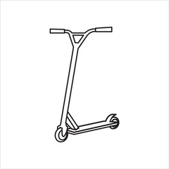 Vector scooter icon design on white background, Electric graphic scooter icon isolated on white. Vector illustration of ECO kick transport.