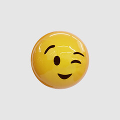 Yellow emoji  love emoticons faces with facial expressions 3D stylized Emoji icons
