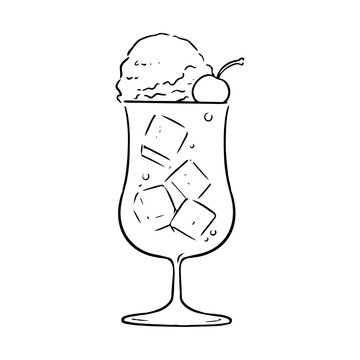 recommend clip art: 線画のメロンソーダフロート