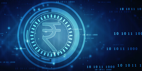 Obraz premium Indian Rupee symbol on financial Background, Growth of Indian stock market, Abstract finance background, Stock market Concept background