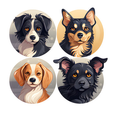 group of dogs, pets ICON