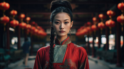 A mesmerizing Korean woman, showcasing the timeless beauty and grace that epitomize Korean culture. AI generated