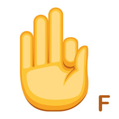 Vector Cartoon Sign Language icon Letter F