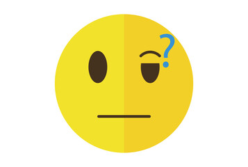 Question colored Emote icon Emoji symbol yellow Emoticon sign art