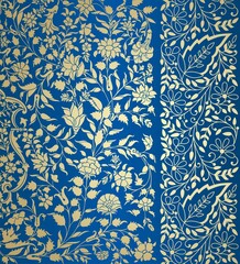 wedding card design, traditional paisley floral pattern , royal India	