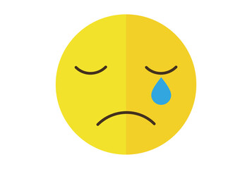 Crying colored Emote icon Emoji symbol yellow Emoticon sign art