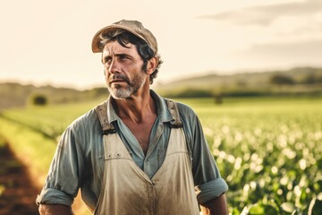 Modern farmer - rural worker - Illustration created with generative ai