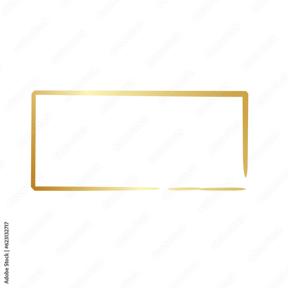 Wall mural Gold frame border, golden frame, golden border, wedding ornament 