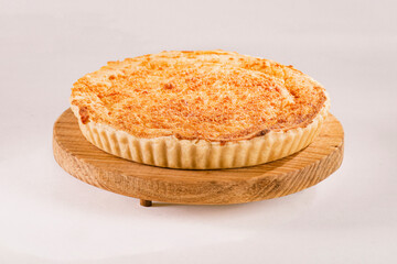 pie on a wooden plate