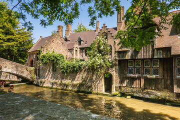 Fototapeta na wymiar Bruges, Brugge, Belgium: The Bruges Historical Old Town, Belgium, an UNESCO World Culture Heritage Site