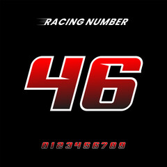 Racing Number 46 Design Vector Template