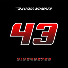 Racing Number 43 Design Vector Template