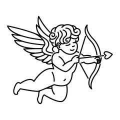 Vector Cute Saint Valentine Cupid Icon Isolated