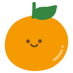 Cute cartoon orange with happy face