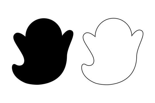 Ghost cookie shape. Vector cookie cutter design. Halloween scary ghost black illustration. Die cut, laser cutting. Shape for cutting.