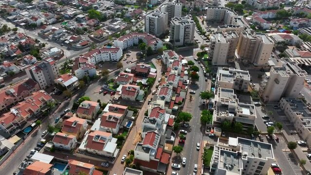 Aerial view of the city of Sderot in southern Israel
