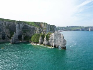 The beauty of the rocky coast of Etretat in France English Channel
