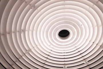 Layers of ceiling with glowing light. Abstact background