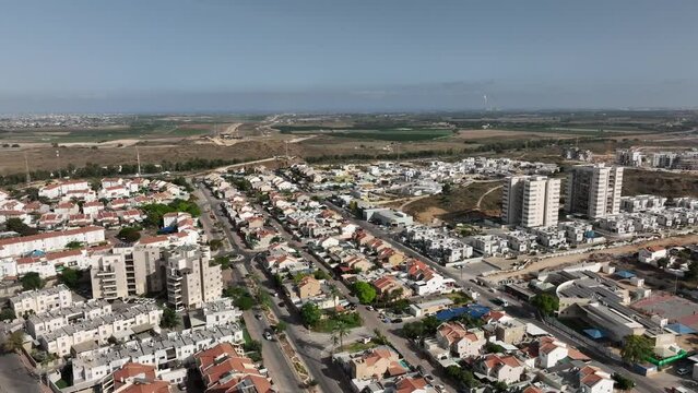 Aerial view of the city of Sderot in southern Israel
