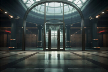 Naklejka premium Modern office builidng. Contemporary corporate architecture. Front of commercial luxury building