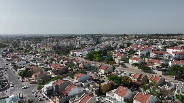 Aerial view of the city of Sderot in southern Israel
