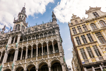 Obraz premium Brussels, Belgium: View of the Historical City Center Buildings of the Gran Place Square, Unesco Site