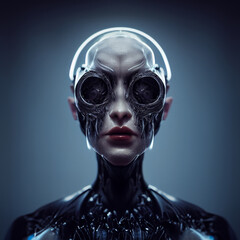 robot woman with eyes