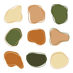 set of liquid abstract shape vector