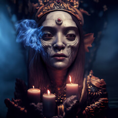 portrait of a person with a candle