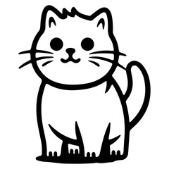 Cat Vector Outline illustration, International Cat Day