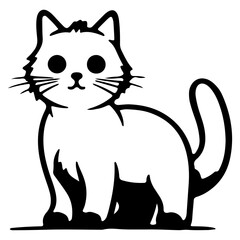 Cat Vector Outline illustration, International Cat Day