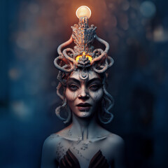 portrait of a person with a mask