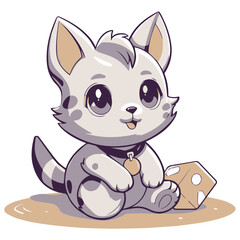 Cat Vector color illustration, International Cat Day