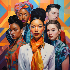 Fototapeta premium diverse, diversity, equity, intersectionality, intersectional, artists, power, team