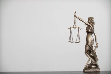 Foto op Plexiglas Vrijheidsbeeld statue of god Themis Lady Justice is used as symbol of justice within law firm to demonstrate truthfulness of  facts and power to judge without prejudice. Themis Lady Justice is of justice.