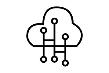 web cloud flat icon minimalist seo and web symbol art black sign artwork
