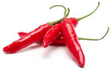 Red Chili Pepper Isolated. Realistic Red Chili Pepper on a White Background.
