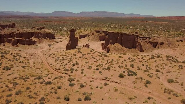 Vista a&eacute;rea del Parque Nacional Talampaya, Valle de la Luna, La Rioja, Argentina