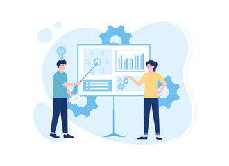 Employee presentation trending concept flat illustration