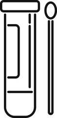Test tube swab icon outline vector. Lab blood sample. Positive test